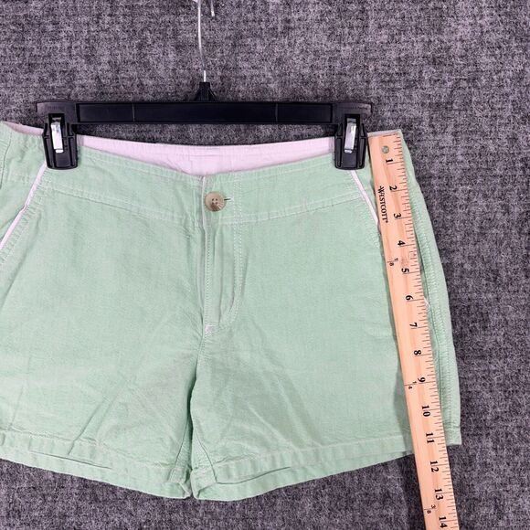 Columbia PFG Shorts Womens 4 Green Cotton Mid Rise Casual Outdoor Camping Hiking - Picture 6 of 9